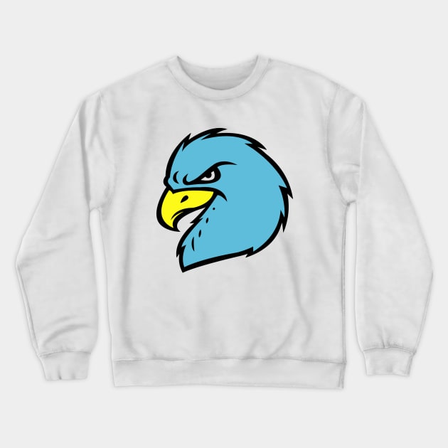 Angry Blue Eagle Logo Crewneck Sweatshirt by AnotherOne